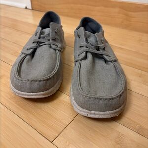 Casual Men's Gray Canvas Lace-Up Shoes